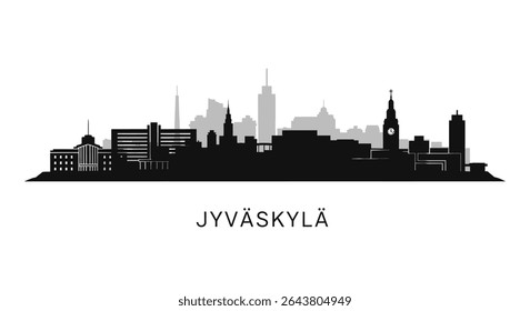 Jyvaskyla Finland Skyline Silhouette Vector.