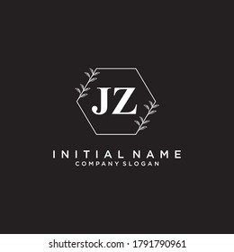 JZ Beauty vector initial logo, handwriting logo of initial signature, wedding, fashion, jewerly, boutique, floral and botanical with creative template for any company or business.