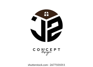 JZ Creative Real Estate Monogram Logo Conceito Design em forma de círculo