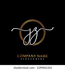 JZ Initial Handwriting logo template vector