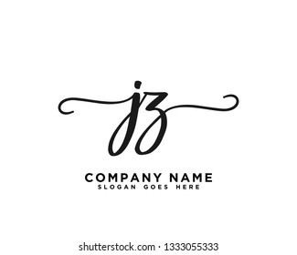 JZ Initial Handwriting Logo Vector
