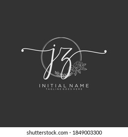 JZ Initial handwriting logo vector