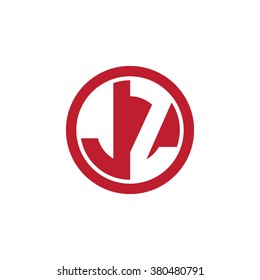 JZ initial letters circle business logo red