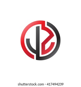 JZ initial letters looping linked circle logo black red