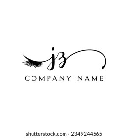 JZ inicial Logotipo lash logo eyelash vector moderno