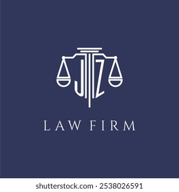 JZ initial monogram for lawfirm logo with scales vector image