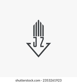 JZ initiiert Stockillustration des Real Estate Logos. Logo-Vektorgrafik
