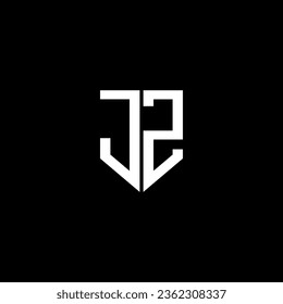 JZ letter logo design with black background in illustrator. Vector logo, calligraphy designs for logo, Poster, Invitation, etc.