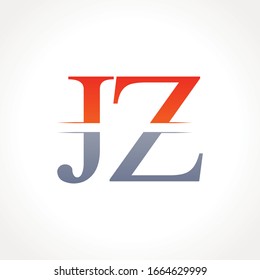 Plantilla vectorial de diseño de logotipo de tipo de letra JZ. Diseño del logo de la carta abstracta JZ