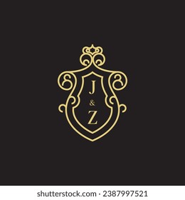 JZ line vintage initial logo in high quality professional design that will print well across any print media