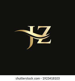 JZ Logo Design for business and company identity. Creative JZ letter with luxury concept