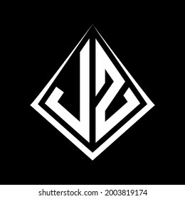JZ logo letters monogram with prisma shape design template vector icon modern