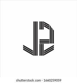 Estilo de esquema monográfico del logotipo JZ aislado en fondo blanco