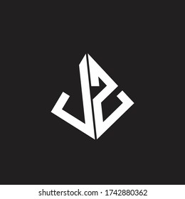 JZ Logo monogram with standout triangle shape ribbon design template