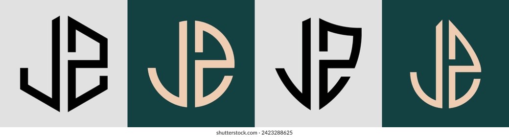 JZ moderno diseño de diseño de logotipo de letra inicial paquete vectorial. Será adecuado para qué empresa o nombre de marca inician esas iniciales.