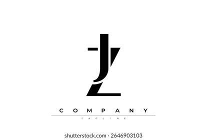 JZ Modern Initials Logo Design. Branding logo with stylized initials showcasing bold design and modern aesthetic. Ideal for professional business branding or creative projects focusing on minimalistic