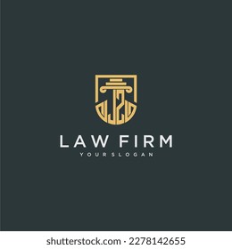 JZ monograma inicial para ideas del logo de la firma de abogados con diseño de estilo polígono creativo