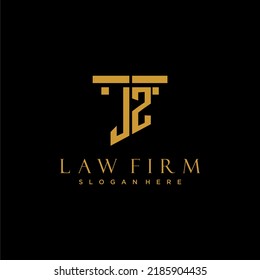 JZ monogram initial logo for lawfirm with pillar design