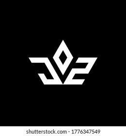 JZ monogram logo with crown shape luxury style design template
