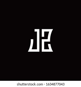 JZ monogram logo with curved side style design template