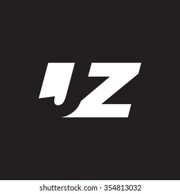 JZ negative space letter logo black background