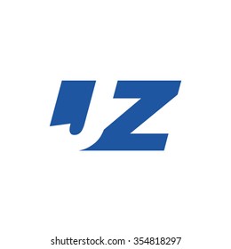 JZ negative space letter logo blue