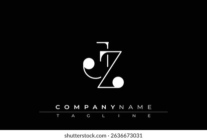 JZ Typography Logo Design. Stylish monogram design depiction featuring the letters J and Z combined in an artistic signature style, delivering a unique and creative visual representation.