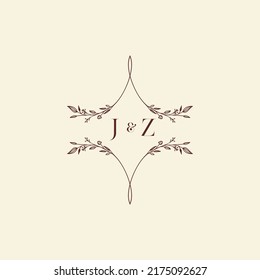 JZ wedding initial logo letters in high quality professional design that will print well across any print media