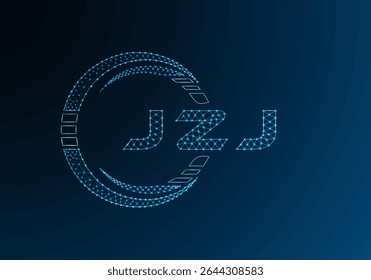 JZJ low poly letter logo vector design. JZJ lower poly logo design. Low poly logo.