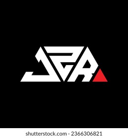 JZR triangle letter logo design with triangle shape. JZR triangle logo design monogram. JZR triangle vector logo template with red color. JZR triangular logo Simple, Elegant, and Luxurious design.