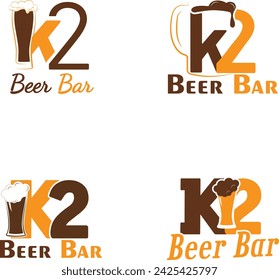 k 2 barra de cerveza cuatro tipos de diseño