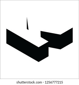 K 3D Letter Vector