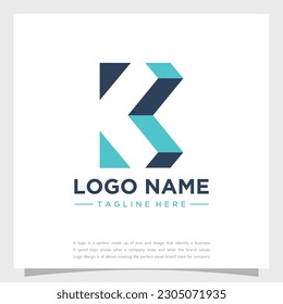 Diseño del logotipo K 3d. K 3d logotipo de letra Vector Ilustración - Logotipo vectorial