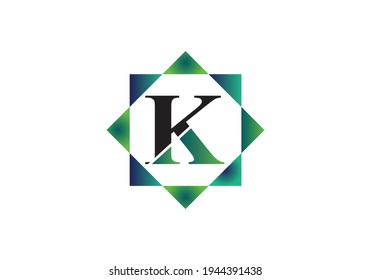 K abstract alphabet company letter logo design vector icon template.	