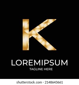 vector de diseño de logotipo de oro abstracto de K