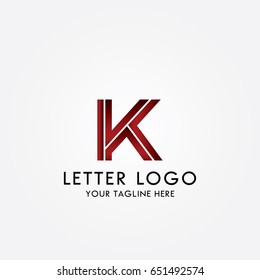 K abstract letter concept logo template. Vector letter logo on gray background.