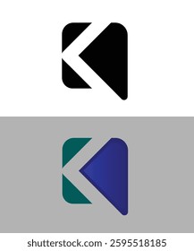 K abstract Letter shape Minimalist logo template