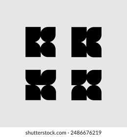 Diseño moderno abstracto del logotipo de K
