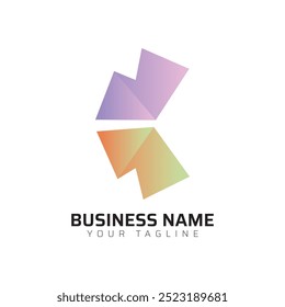  k abstract modern minimalist premium typography 3d colorful letter logo design template
