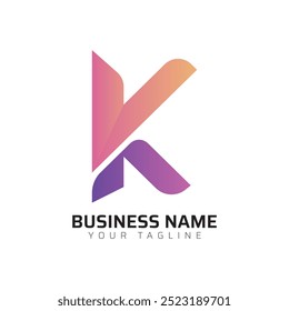  k abstract modern minimalist premium typography 3d colorful letter logo design template