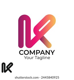 k abstract typography 3d colorful letter logo design template
