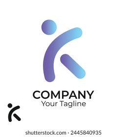 k abstract typography 3d colorful letter logo design template
