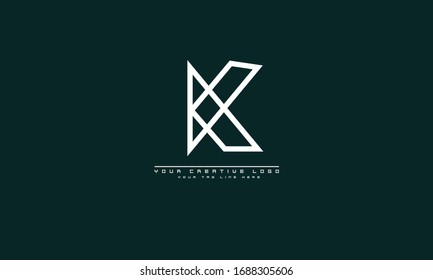 K abstract vector logo monogram template