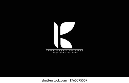 Plantilla de monograma del logotipo del vector abstracto de K