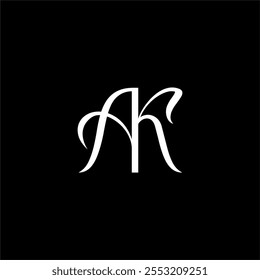 Un logotipo inicial de K AK Beauty Vector, logotipo de escritura a mano de firma inicial, boda, moda, joyería, boutique, floral y botánico con Plantilla creativa para cualquier empresa o negocio.