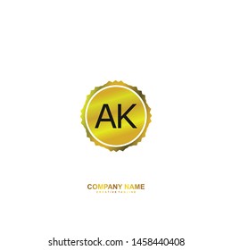 A K AK initial logo template vector