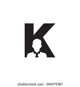 K alphabet avatar business letter logo black