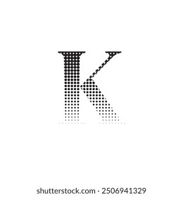 K Alfabeto Medio Tono Efecto Punto Logotipo Icono Ilustración vectorial EPS