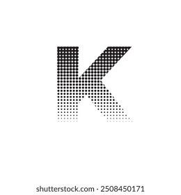 k alfabeto efeito de meio-tom pontilhado ícone de logotipo ilustração vetorial eps