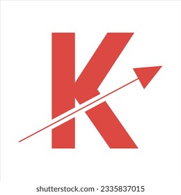 K Alphabet, Jump, K logo, Font K with grow icon